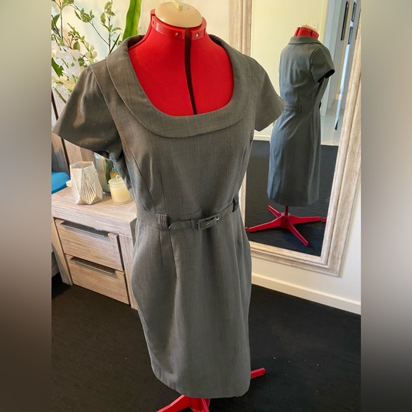 Size 12 VERONIKA MAINE grey DRESS ONLY (matching Jacket also listed) - Picture 3 of 9